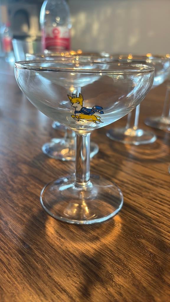 Vintage babycham glazen 12 stuks, Enlèvement, Comme neuf, Autres types