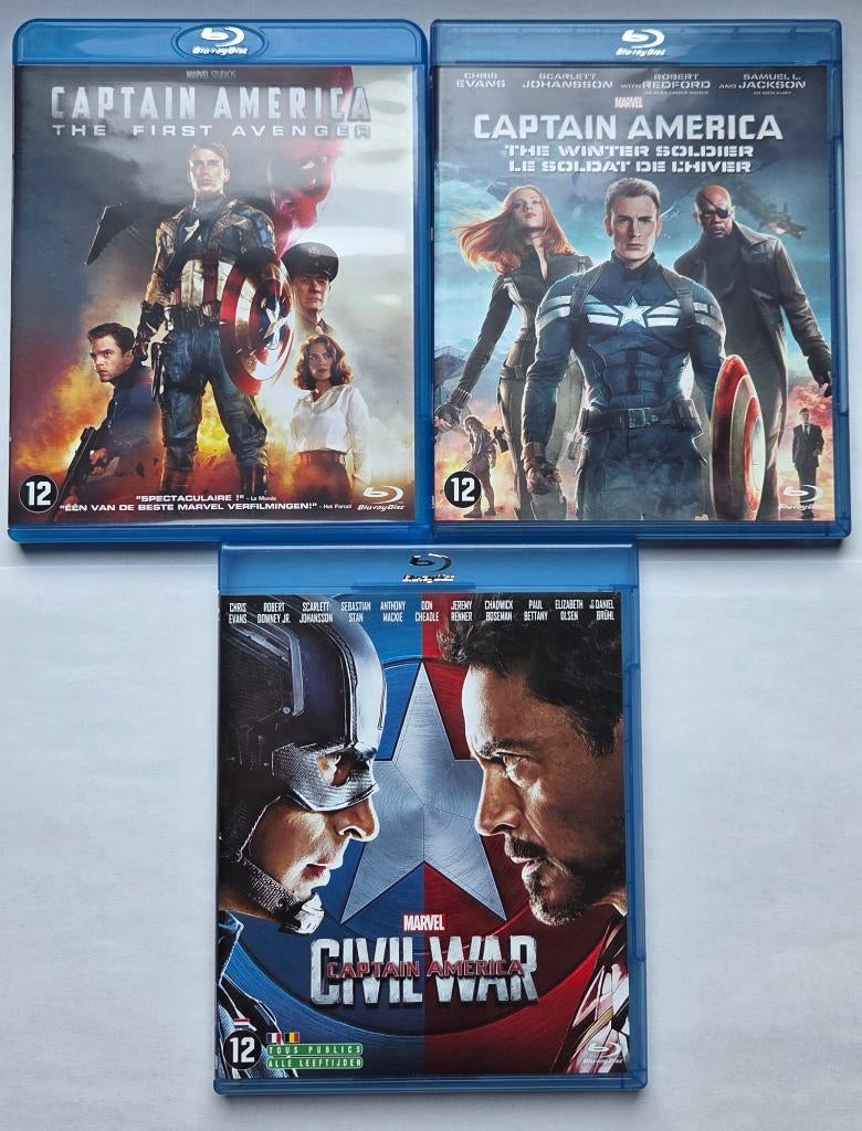 Captain America Trilogy Blu-ray, CD & DVD, Blu-ray, Comme neuf, Action, Enlèvement ou Envoi