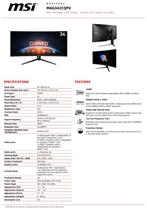 GAMING DISPLAY MSI 34 L Optix MAG342CQPV, Computers en Software, Monitoren, MSI, 101 t/m 150 Hz, VA, Nieuw