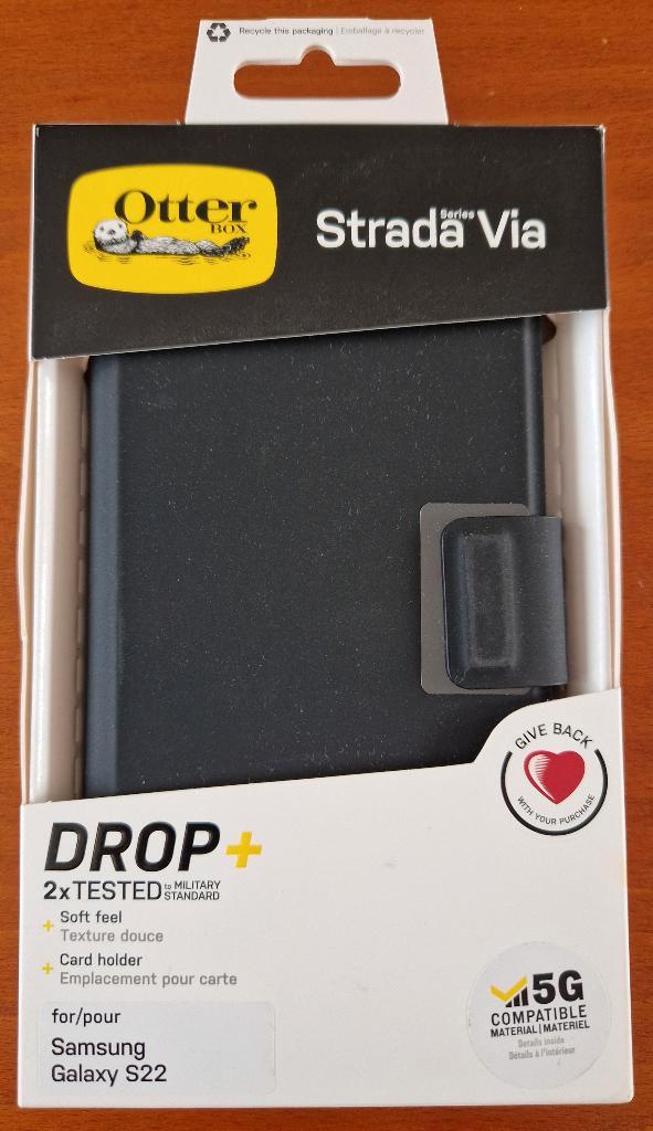 Otterbox foliohoes Strada Via voor Samsung s22 zwart nieuw, Télécoms, Téléphonie mobile | Housses, Coques & Façades | Marques Autre
