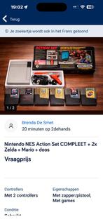 Nintendo NES Action Set COMPLEET + 2x Zelda + Mario + doos, Games en Spelcomputers, Games | Nintendo NES, 2 spelers, Zo goed als nieuw