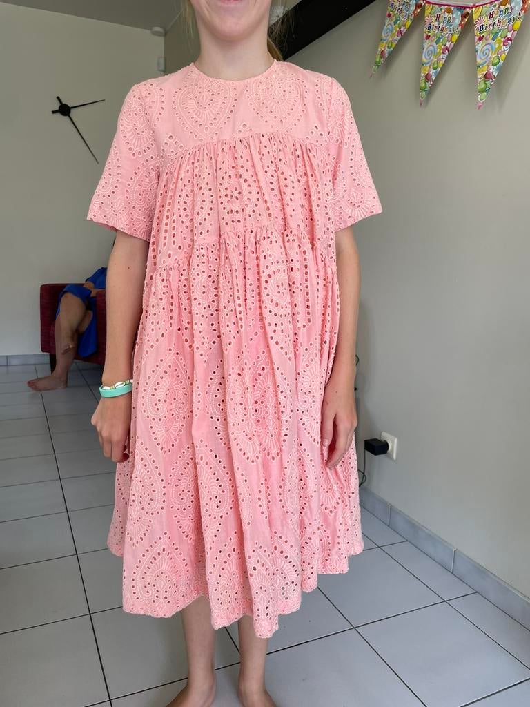 Jurk - 2 stuks - caroline bosmans - roze, Kinderen en Baby's, Kinderkleding | Maat 164, Ophalen of Verzenden, Zo goed als nieuw