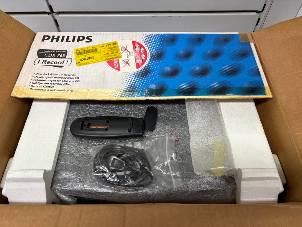 Philips CDR 765 Dual Deck cd-schrijver/-speler - doos, Audio, Tv en Foto, Cd-spelers, Zo goed als nieuw, Philips, Ophalen of Verzenden