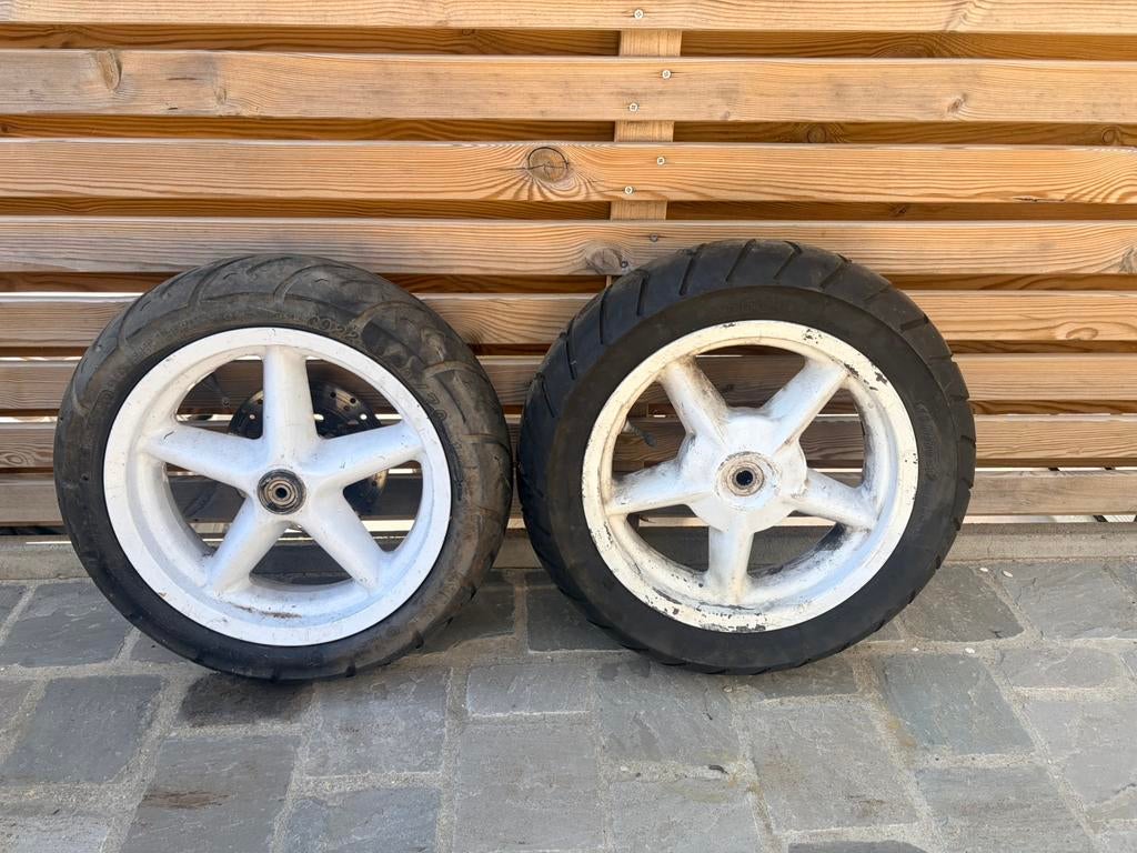 12 inch Banden en velgen voor booster mbk, Vélos & Vélomoteurs, Enlèvement, Comme neuf, Autres types