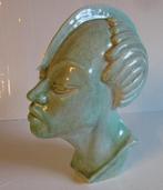 art deco kubistische craquele Afrikaanse man Adnet, Verzenden