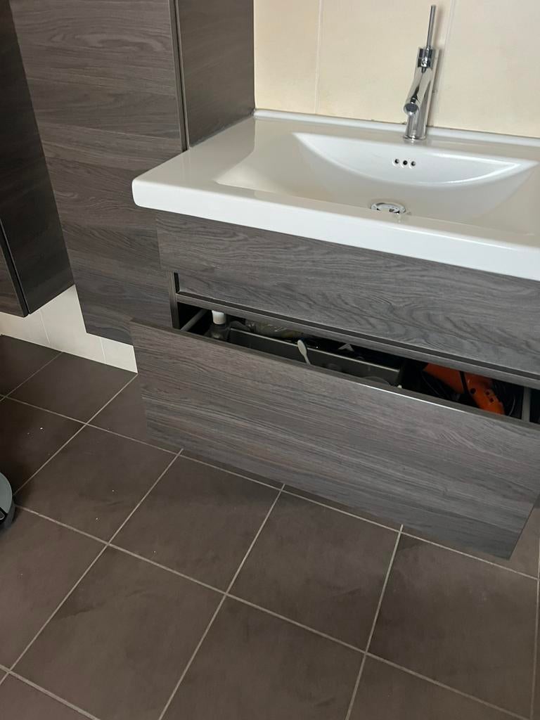 Badkamer meubel en krraan en spiegelkast met verlichting, Ophalen, Zo goed als nieuw, Bad