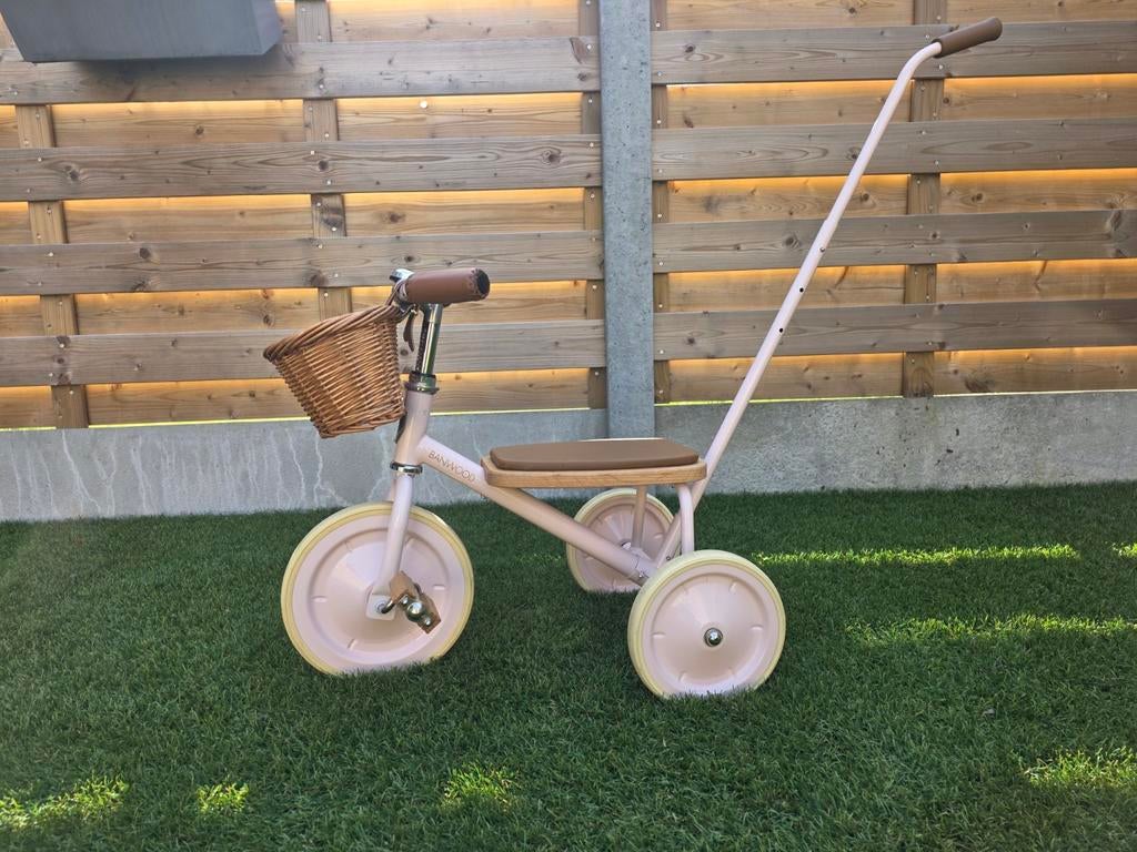 Banwood driewieler roze, Ophalen, Zo goed als nieuw, Banwood, Duwstang