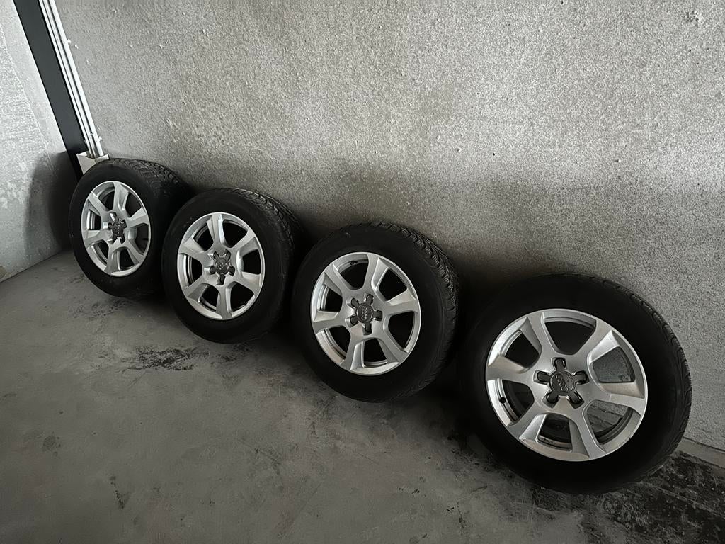 Audi A4 16 inch wintervelgenset (225/55R16), Ophalen, Gebruikt, 16 inch, Banden en Velgen