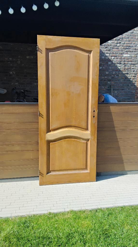 Eiken binnendeuren, Bricolage & Construction, Fenêtres & Moustiquaires, Utilisé, Porte intérieure, 200 à 215 cm, 80 à 100 cm, Bois