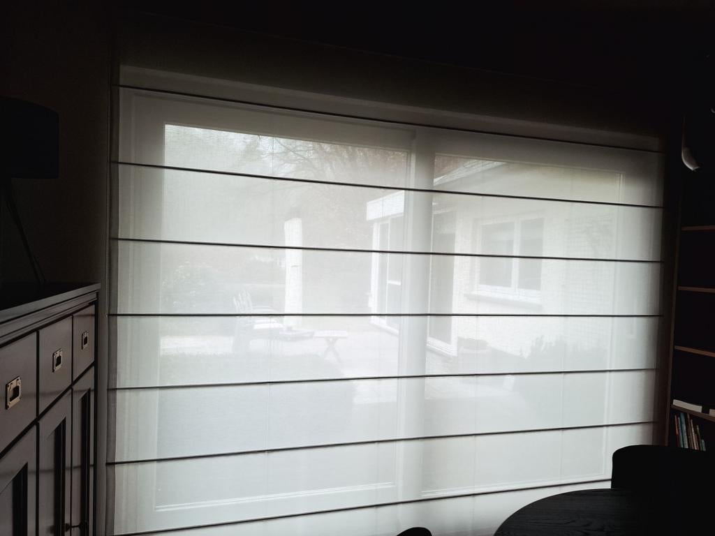 Optrekgordijn, Huis en Inrichting, Stoffering | Gordijnen en Lamellen, Ophalen, Wit