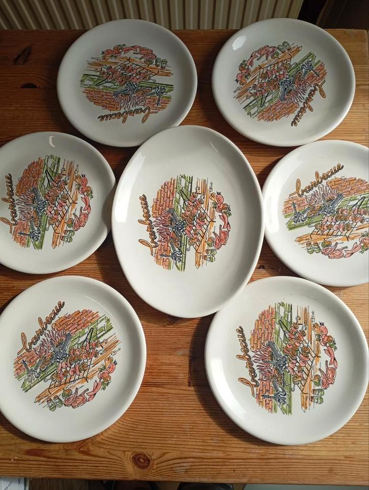 Superbe Service à Barbecue Vintage 7 Pièces - Ironstone, Antiquités & Art, Antiquités | Services (vaisselle) pièces
