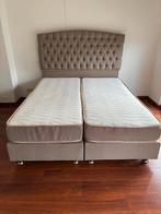 Landelijke boxspring Taupe 160/200 NIET ROKERS, Ophalen, Zo goed als nieuw