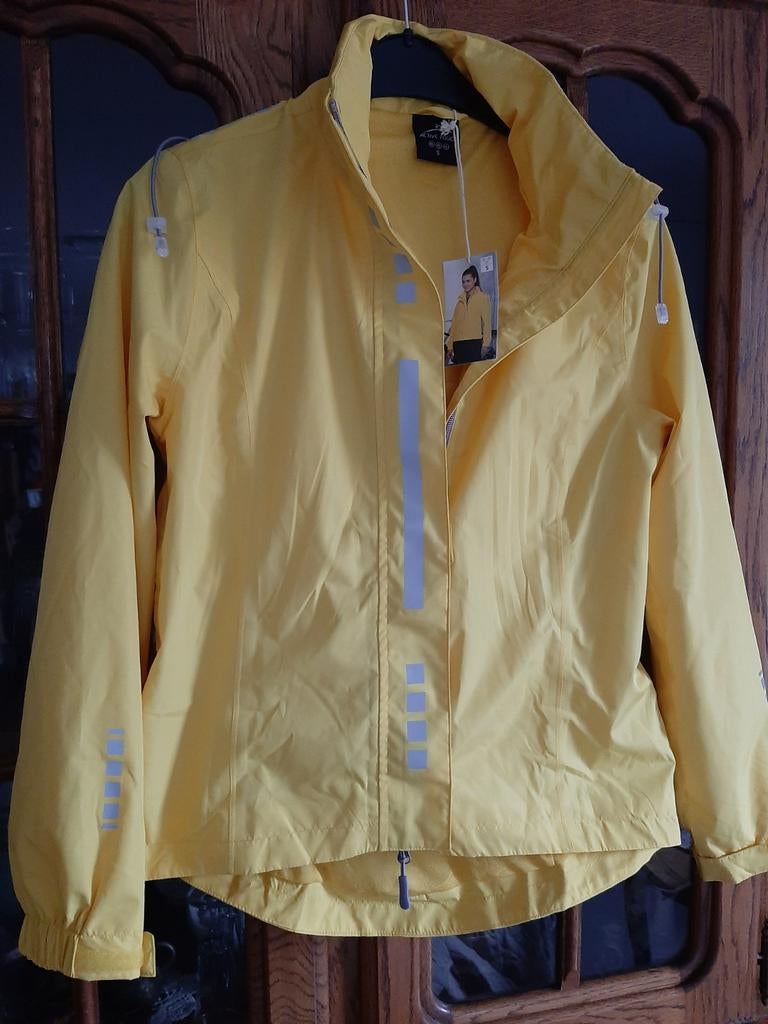 Veste jaune imperméable avec bandes réfléchissantes, Kleding | Dames, Jassen | Zomer, Sans marque, Geel, Nieuw, Ophalen