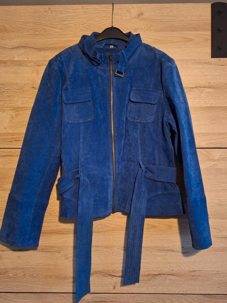 Veste en daim bleu roi, Vêtements | Femmes, Vestes | Été, Comme neuf, Taille 42/44 (L), Bleu, Enlèvement ou Envoi