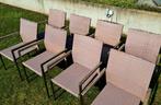 8 Stapelbare tuinstoelen met poly-rotan vlechtwerk, Tuin en Terras, Ophalen, Rotan