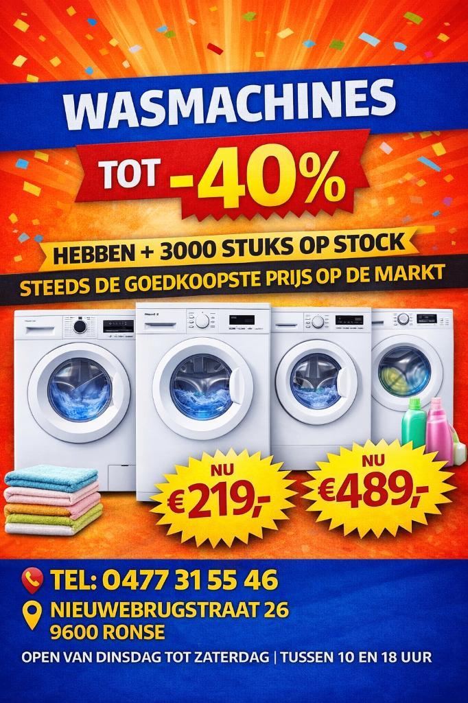 machine à laver neuve jusqu'à -40 %, Electroménager, Lave-linge, Neuf, Enlèvement