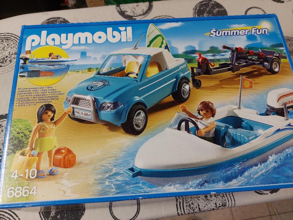 Playmobil 6864 Speedboot met pickup, Kinderen en Baby's, Speelgoed | Playmobil, Zo goed als nieuw, Complete set, Ophalen of Verzenden