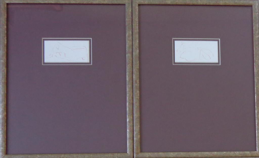 MARGOT KLINGENBERG / LOT 2 STUKS / ORIGINEEL / 46x36cm KADER, Enlèvement ou Envoi