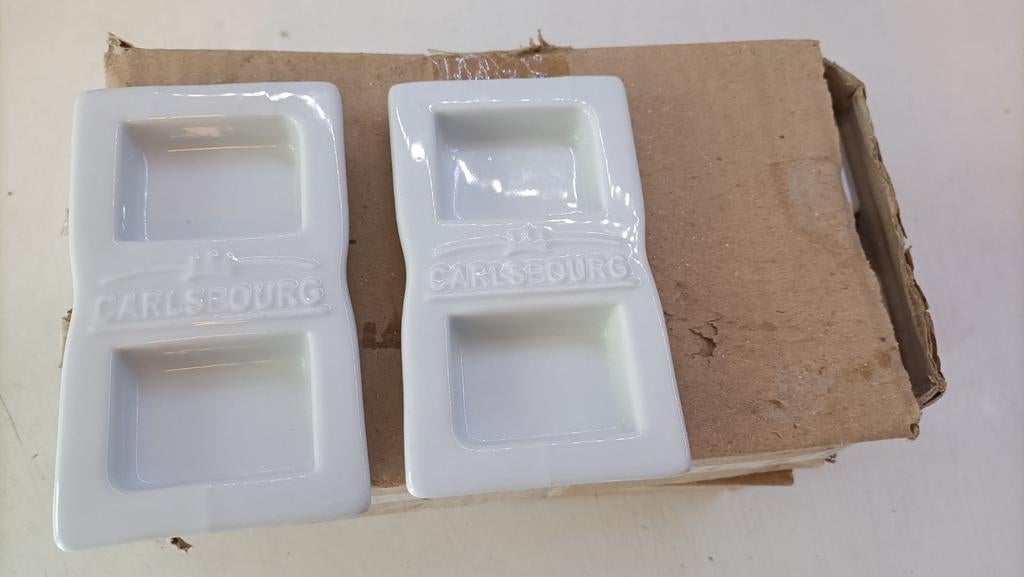 24 dubbele boterpotjes CARLSBOURG, wit, Audio, Tv en Foto, Ophalen of Verzenden