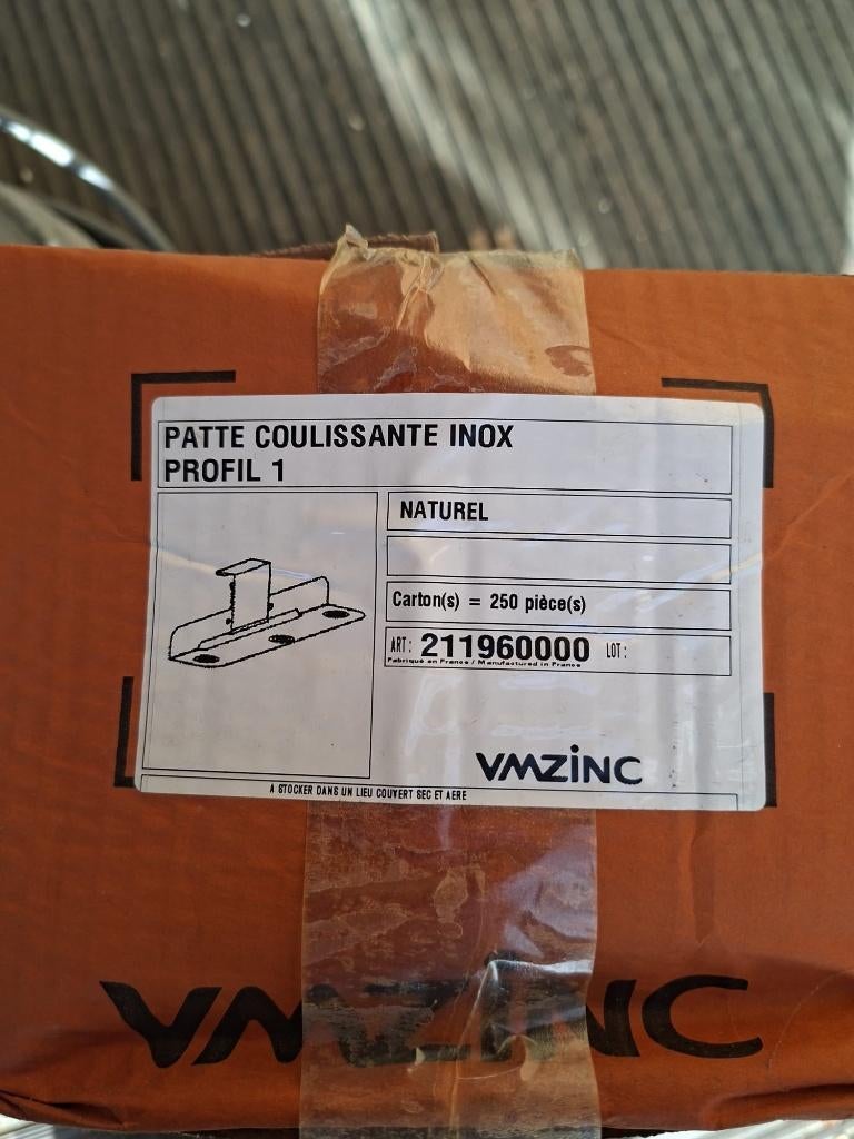 Zinken dak bevestigingsklemmen VMZINC – 200 stuks, Ophalen, Nieuw