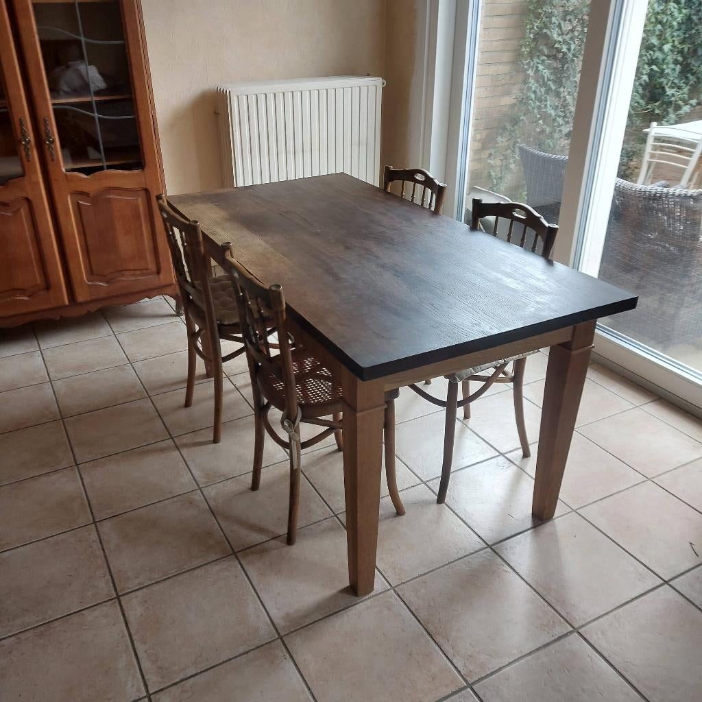 Table + 4 chaises, Huis en Inrichting, Tafels | Eettafels, Gebruikt, 50 tot 100 cm, 100 tot 150 cm, Vier personen, Rechthoekig