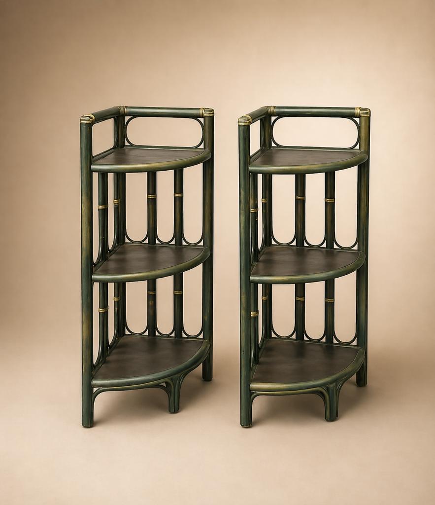 VINTAGE Paire Étagères Bibliothèque en rotin, Enlèvement, Utilisé