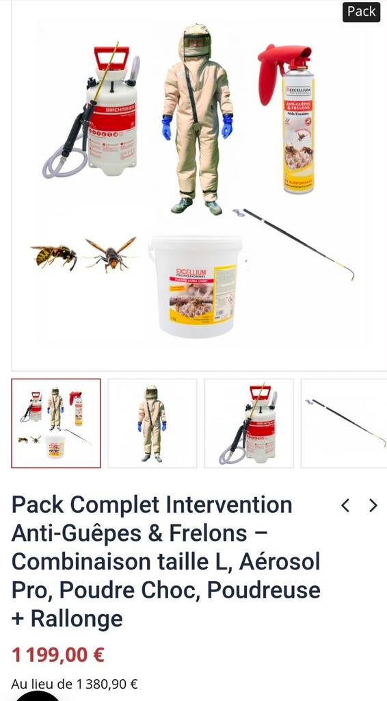 Combinaison guepes et frelons.