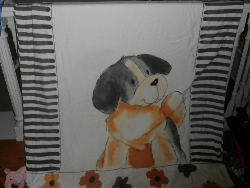 Flanel eenpersoonsdekbed en kussensloop, Ophalen of Verzenden, Gebruikt