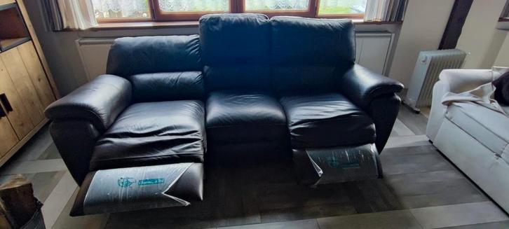 Salon fauteuil canapé cuir 3 places electrique, Maison & Meubles, Canapés | Coins salons complets, Comme neuf, Cuir, Enlèvement