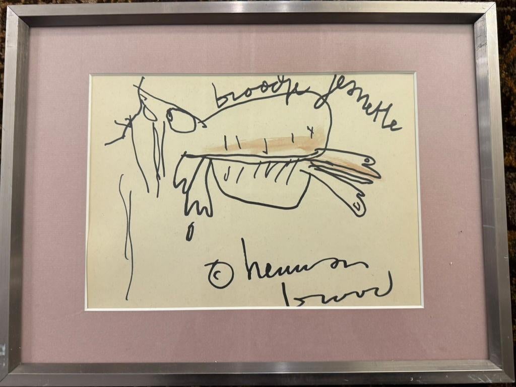 Herman Brood  Titel : Broodje  Stift Tekening, Ophalen