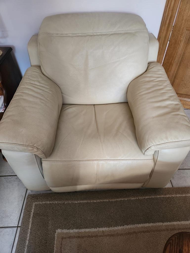 Lederen zetel, Huis en Inrichting, Zetels | Zetels en Chaises Longues, Gebruikt, Overige maten, Leer, Ophalen