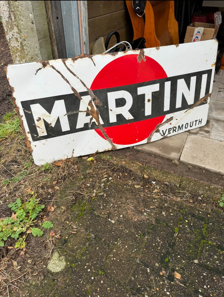 Martini emaille reclame bord, Ophalen, Zo goed als nieuw