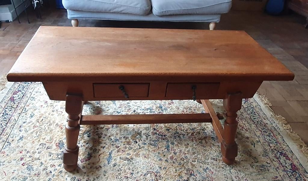 Table basse de salon en chêne, Maison & Meubles, Enlèvement, Chêne