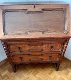 Vintage houten secretaire / bureau met lades – massief hout, Huis en Inrichting, Bureaus, Ophalen, Gebruikt, Secretaire, Vintage