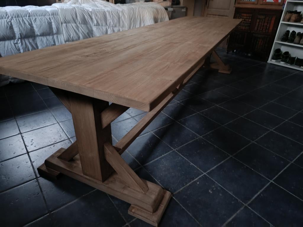 Mooie grote landelijke kloostertafel 320 x90, Ophalen, Gebruikt, Landelijke