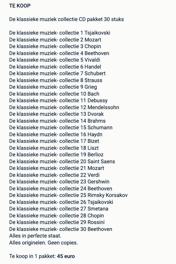 De klassieke muziek collectie 30 CD's, Cd's en Dvd's, Cd's | Klassiek, Zo goed als nieuw, Ophalen of Verzenden