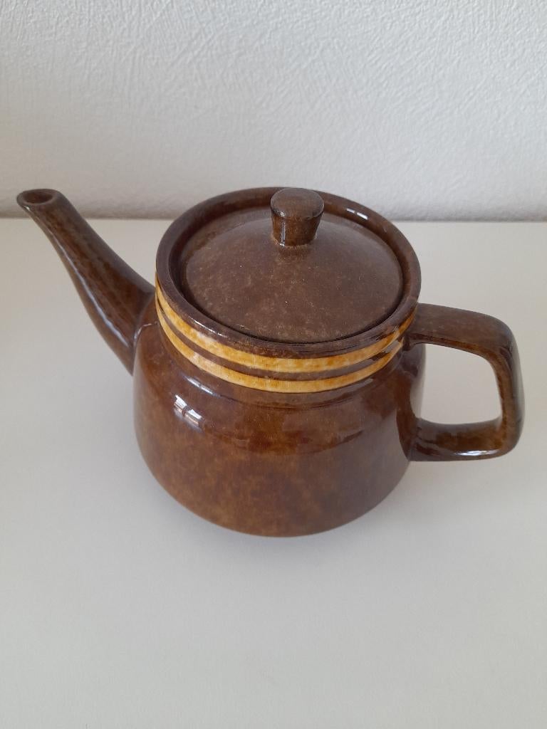 théière marron rétro, Maison & Meubles, Enlèvement ou Envoi, Poterie, Comme neuf, Autres types