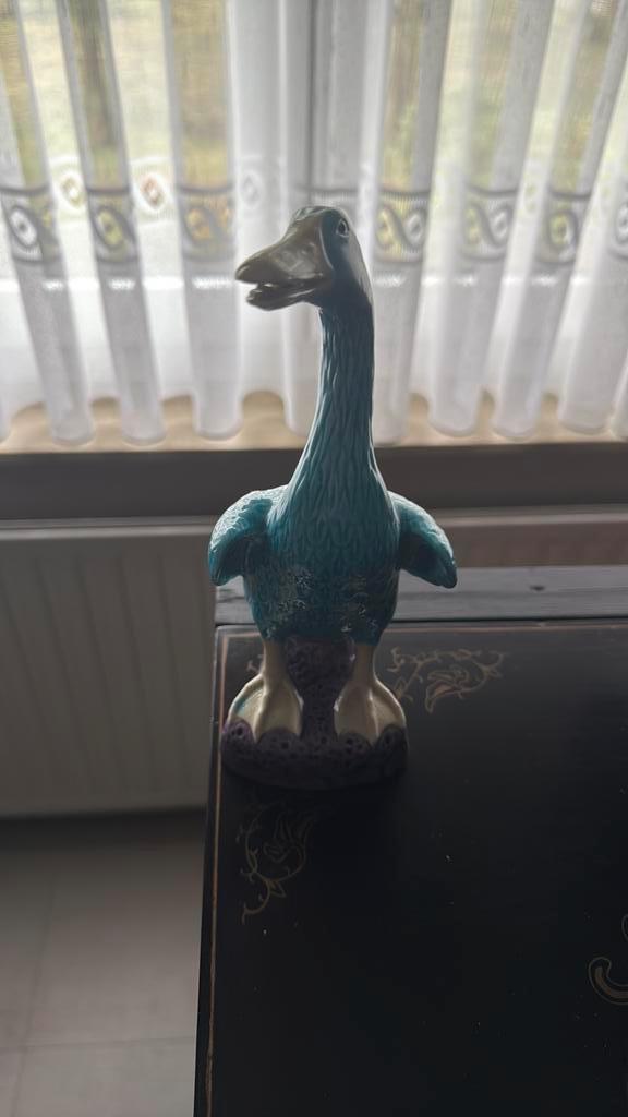 Vintage Chinees porseleinen eendenbeeldje, Verzamelen, Dierenverzamelingen, Zo goed als nieuw, Ophalen