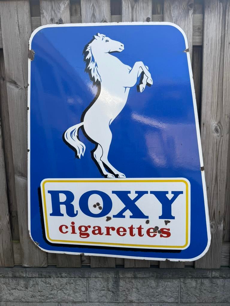 ROXY sigaretten emaile reclamebord XL, Ophalen, Gebruikt, Reclamebord