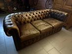 Authentieke vintage Chesterfield 3-zit bank, Huis en Inrichting, Zetels | Zetels, Ophalen, Gebruikt, Driepersoons, 75 tot 100 cm