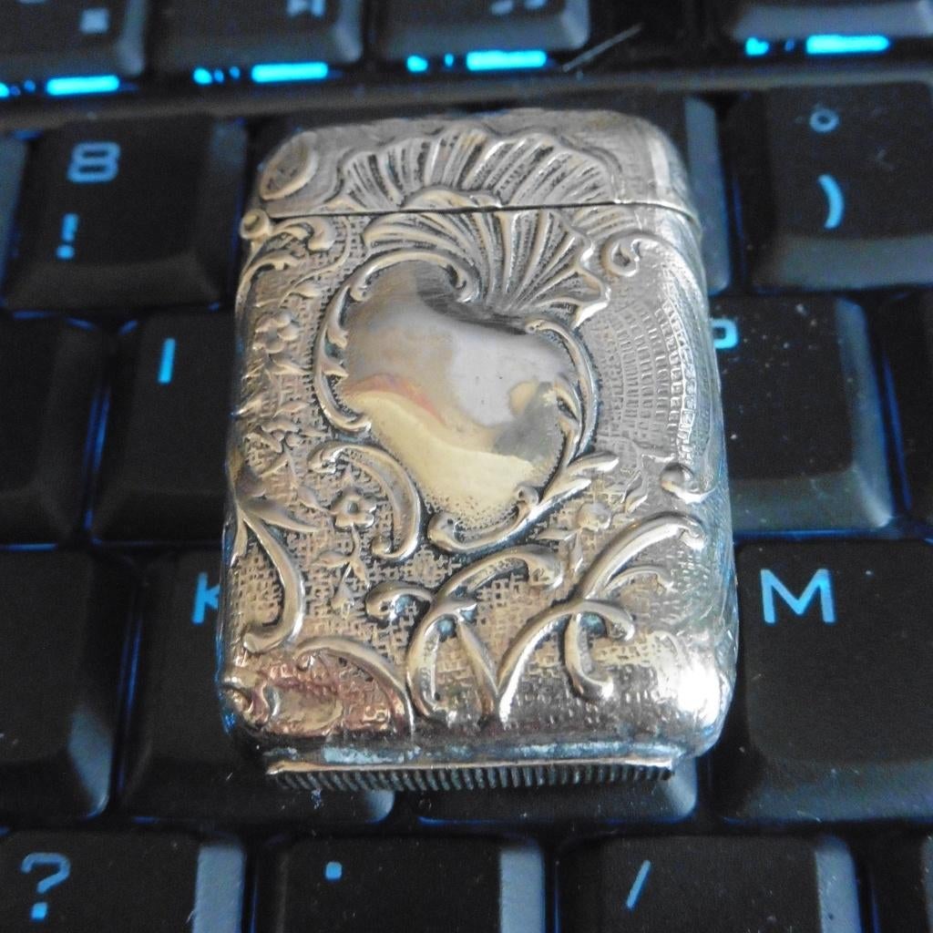 Luciferhouder verzilverde vesta antiek, Ophalen of Verzenden