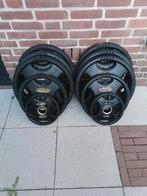 Professionele Set Lifemaxx Olympische Halterschijven 50mm -, Sport en Fitness, Ophalen, Gebruikt, Benen, Halterschijven