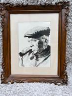 Potlood- / pentekening ‘oude man’, Ophalen of Verzenden