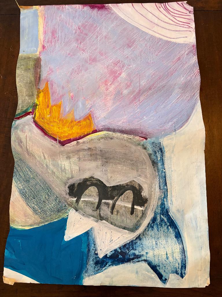 vroege atelierstudie, toegeschreven aan Jasper Krabbe, Antiek en Kunst, Kunst | Schilderijen | Abstract, Ophalen of Verzenden