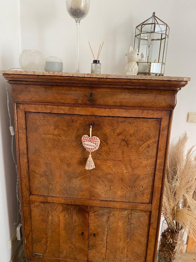 Secrétaire et commode Louis Philippe avec tablette marbre, Enlèvement