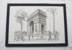 Potloodtekening van de Arc de Triomphe in Parijs – F. Dhoste, Enlèvement ou Envoi