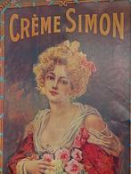 zeer grote antieke reclameposter Crème Simon, Verzamelen, Ophalen, Zo goed als nieuw, Reclamebord