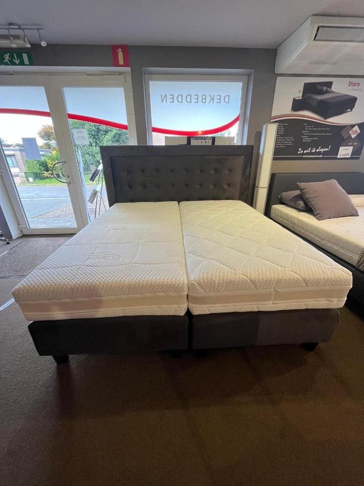 wegens showroom vernieuwing -40%, Huis en Inrichting, Slaapkamer | Boxsprings, Nieuw, 180 cm, 200 cm, Tweepersoons, Overige kleuren