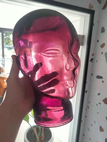 Vintage glazen hoofd paars funky beschikbaar voor biedingen