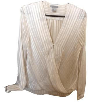 Balmain X H&M Top en Soie en Blanc, Taille 38/40 (M), Enlèvement ou Envoi, Balmain X H&M, Comme neuf